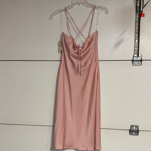 ALTARD STATE WOMENS SATIN MIDI DRESS PINK NEW WITH TAGS LARGE - Picture 2 of 6